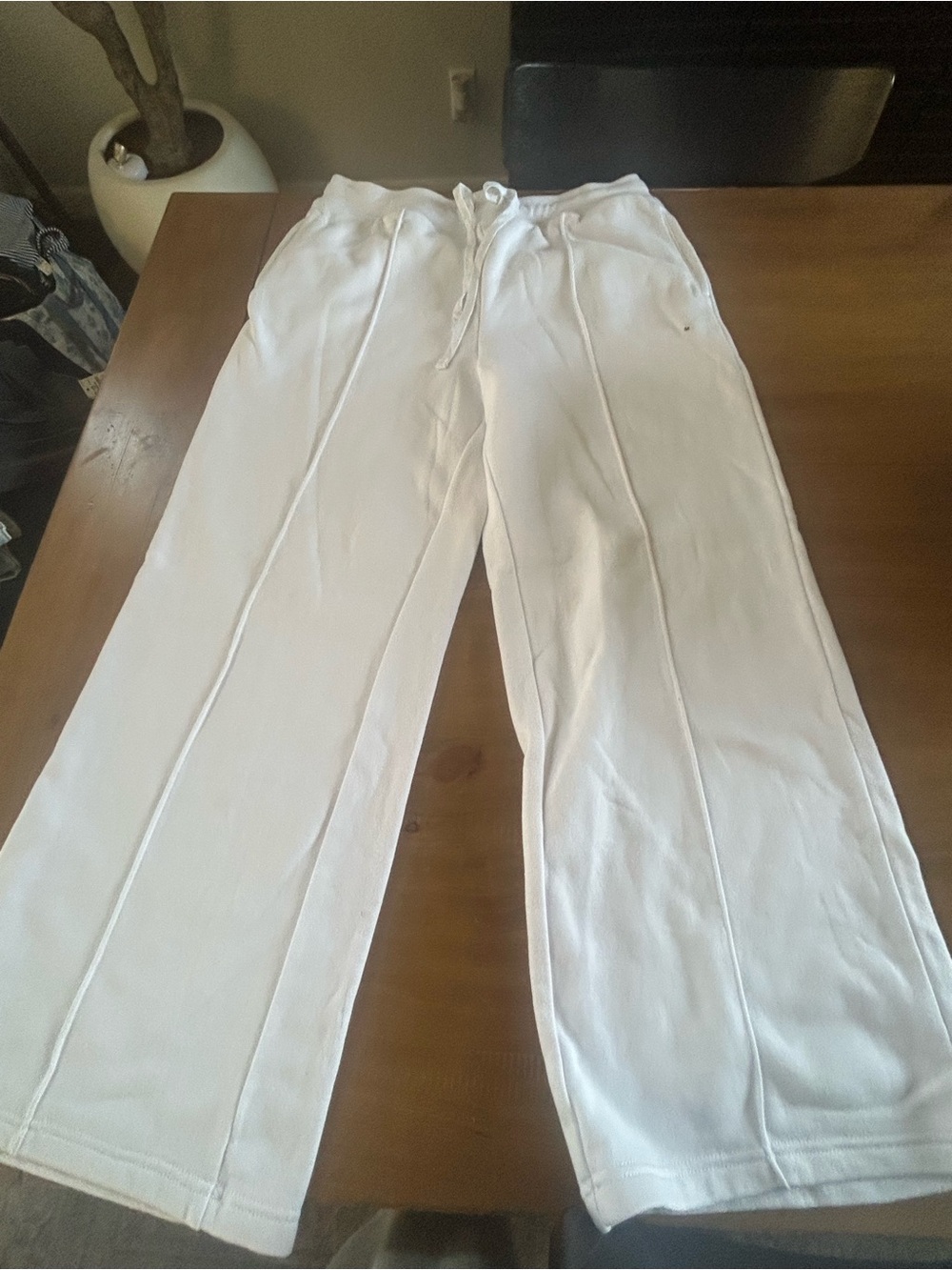 NWT AE Wide-Leg Lounge Pants in White - Picture 7 of 9